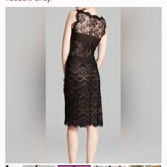 Tadashi Shoji Chantilly Lace Dress Black Size 4