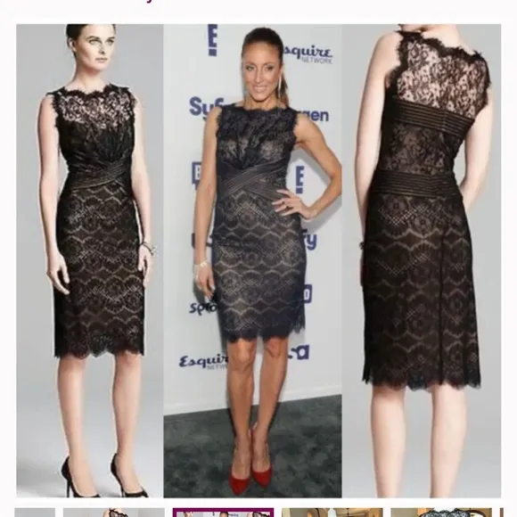 Tadashi Shoji Chantilly Lace Dress Black Size 4