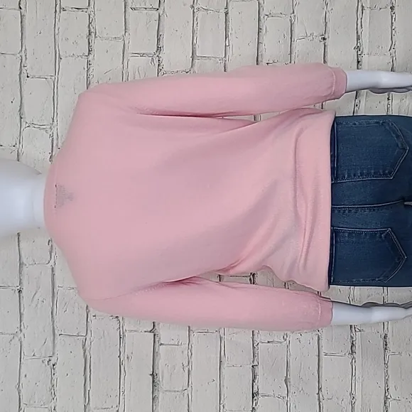 Talbots Audrey Cashmere Crew Neck 3/4 Sleeve Sweater in Baby Pink