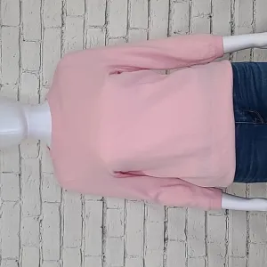 Talbots Audrey Cashmere Crew Neck 3/4 Sleeve Sweater in Baby Pink