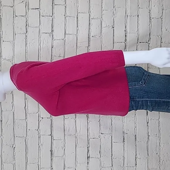 Talbots Cashmere Crewneck 3/4 Sleeve Sweater in Pink Berry