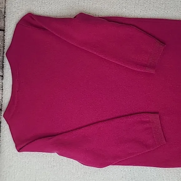 Talbots Cashmere Crewneck 3/4 Sleeve Sweater in Pink Berry