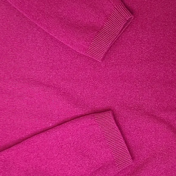 Talbots Cashmere Crewneck 3/4 Sleeve Sweater in Pink Berry