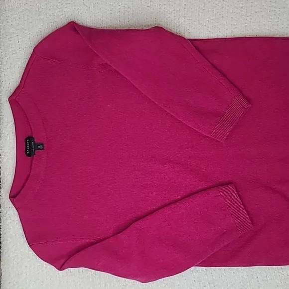 Talbots Cashmere Crewneck 3/4 Sleeve Sweater in Pink Berry