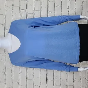 Talbots Pure Merino Wool Long Sleeve V-Neck Sweater in Light Blue