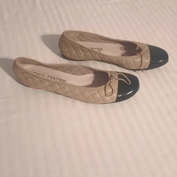 Tan And Black Ballet Flats Size 9.5