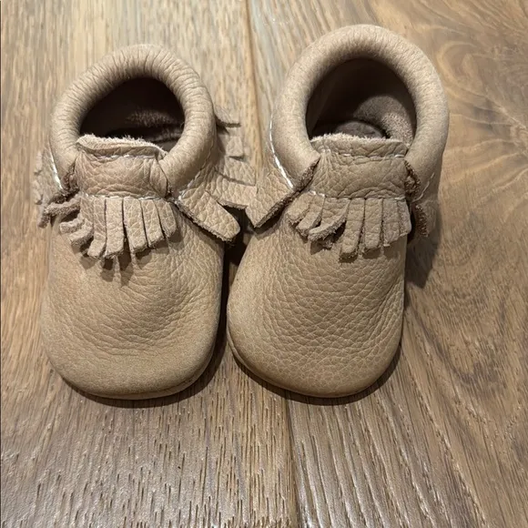 Tan Leather Kids Moccasins