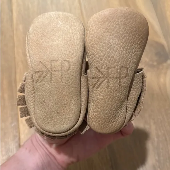 Tan Leather Kids Moccasins