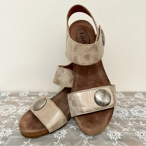 Taos Carousel Leather Wedge Sandal