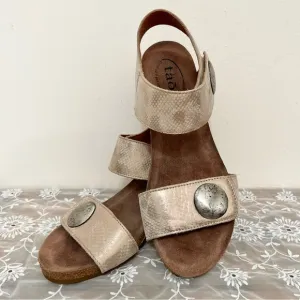 Taos Carousel Leather Wedge Sandal