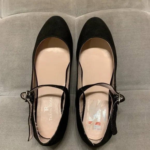 Taryn Rose Fannie Mary Jane Kitten Heels Black Shoes Comfortable Classic Size 10