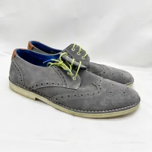 Ted Baker Jamfro Gray Suede Derby Oxford Wingtip Wing Tip Shoe Size 10.5
