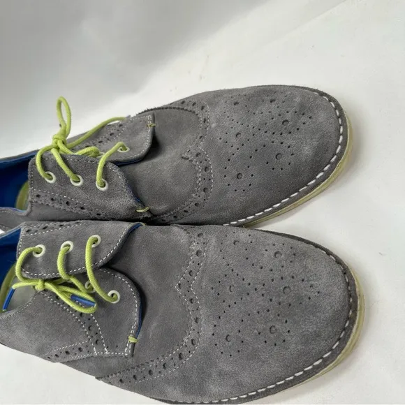 Ted Baker Jamfro Gray Suede Derby Oxford Wingtip Wing Tip Shoe Size 10.5