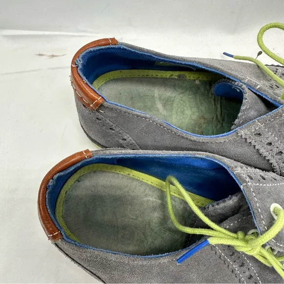 Ted Baker Jamfro Gray Suede Derby Oxford Wingtip Wing Tip Shoe Size 10.5
