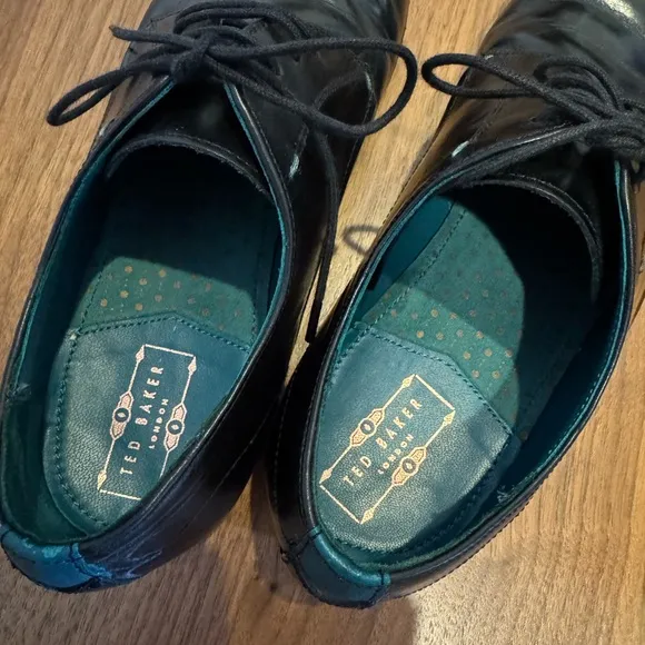 Ted Baker London Fonntan Derby Oxford Leather Black Lace Up Dress Shoe Men’s 8