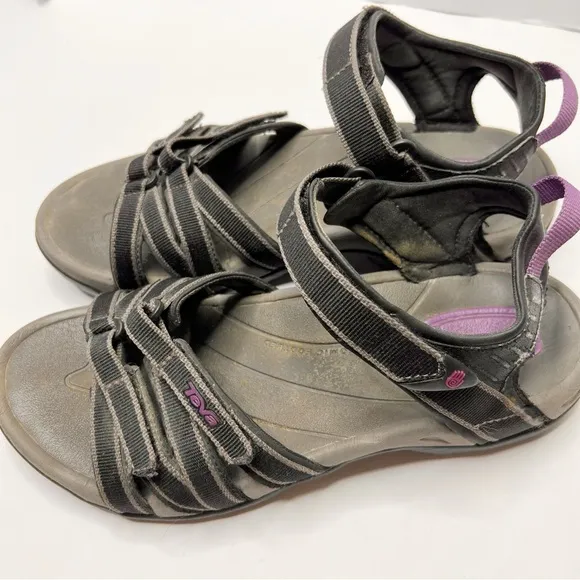 Teva Tirra Hiking Sporty Strappy Sandals Outdoor Water Shoes Black Purple Size 8