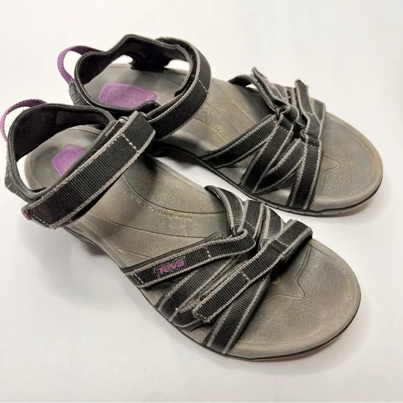 Teva Tirra Hiking Sporty Strappy Sandals Outdoor Water Shoes Black Purple Size 8
