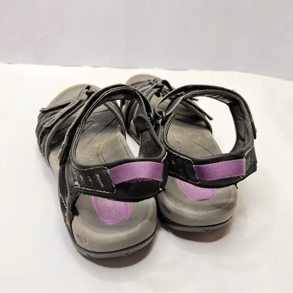 Teva Tirra Hiking Sporty Strappy Sandals Outdoor Water Shoes Black Purple Size 8