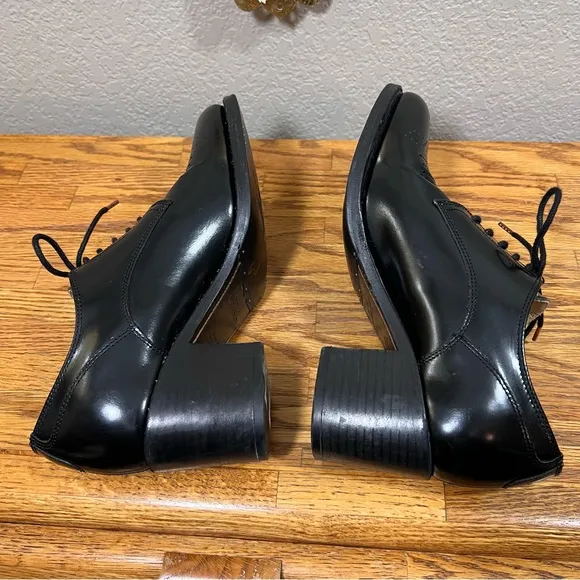 The Office of Angela Scott Miss Button Derby Black Midheel Oxford Loafers 36.5