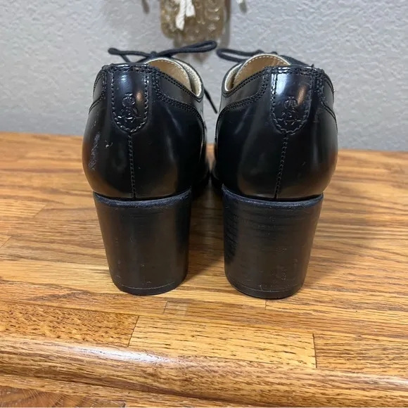 The Office of Angela Scott Miss Button Derby Black Midheel Oxford Loafers 36.5