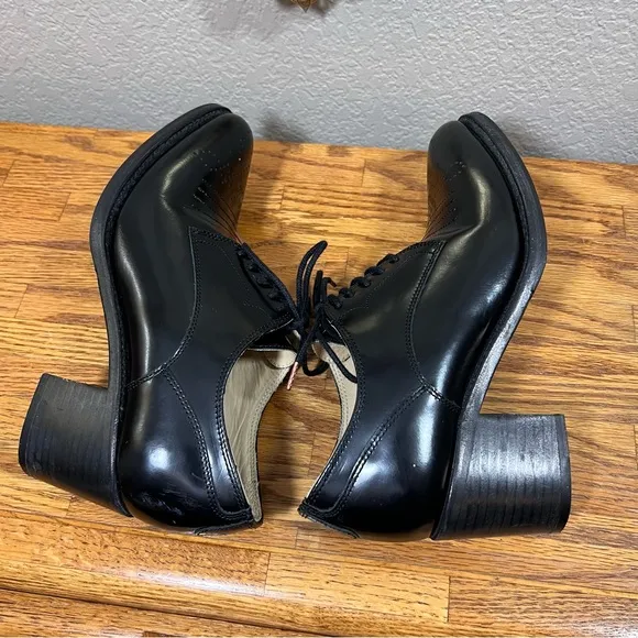 The Office of Angela Scott Miss Button Derby Black Midheel Oxford Loafers 36.5