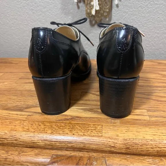 The Office of Angela Scott Miss Button Derby Black Midheel Oxford Loafers 36.5