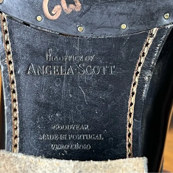 The Office of Angela Scott Miss Button Derby Black Midheel Oxford Loafers 36.5