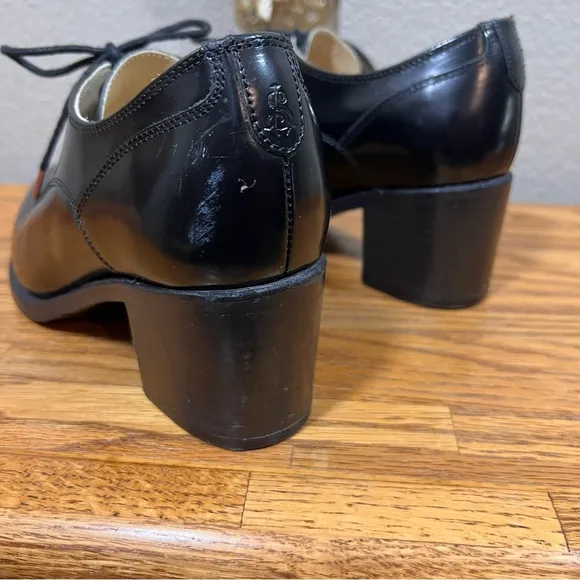 The Office of Angela Scott Miss Button Derby Black Midheel Oxford Loafers 36.5