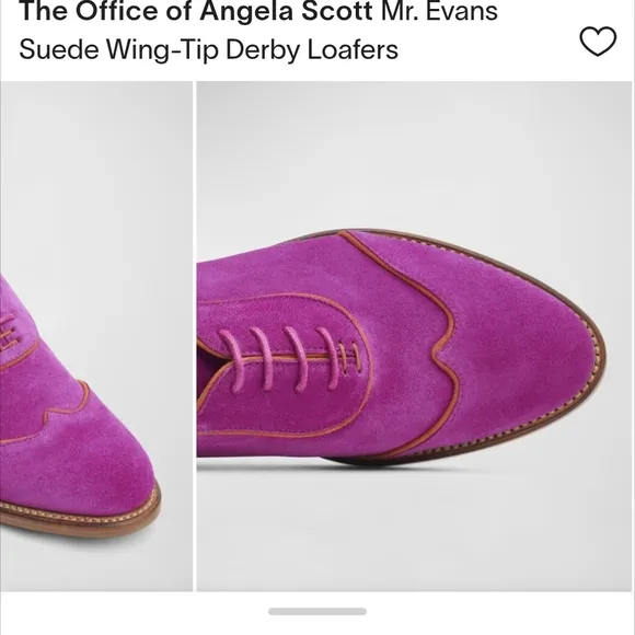 The Office Of Angela Scott Mr. Evans Suede Derby Loafers Size 36.5