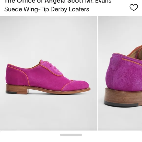 The Office Of Angela Scott Mr. Evans Suede Derby Loafers Size 36.5
