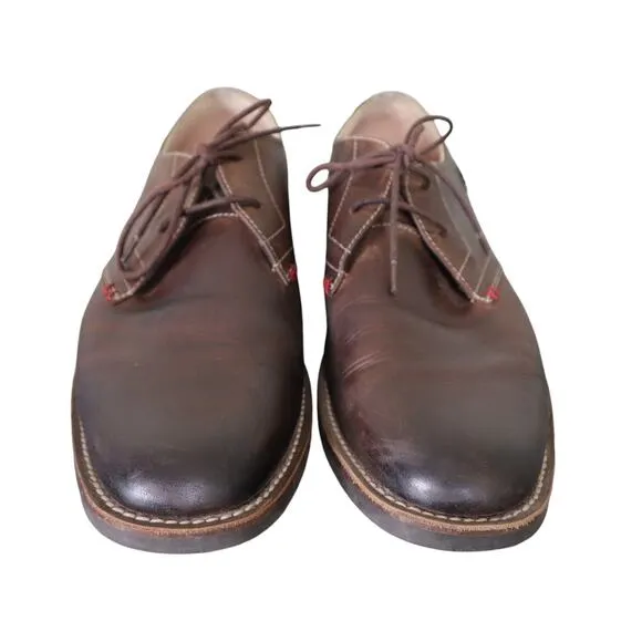 The Original Penguin Mens Wade Oxford Lace Up Shoes Size 12 Brown Leather Derby