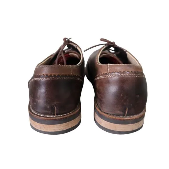 The Original Penguin Mens Wade Oxford Lace Up Shoes Size 12 Brown Leather Derby