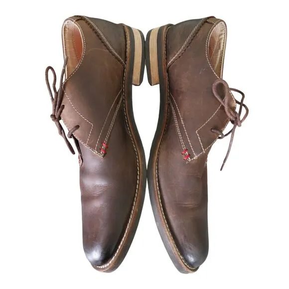 The Original Penguin Mens Wade Oxford Lace Up Shoes Size 12 Brown Leather Derby