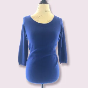 Theory Cashmere Light Blue Pullover Sweater Boat Neck Small