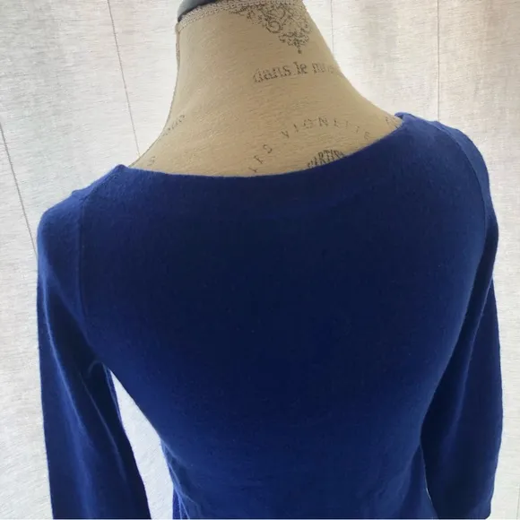 Theory Cashmere Light Blue Pullover Sweater Boat Neck Small