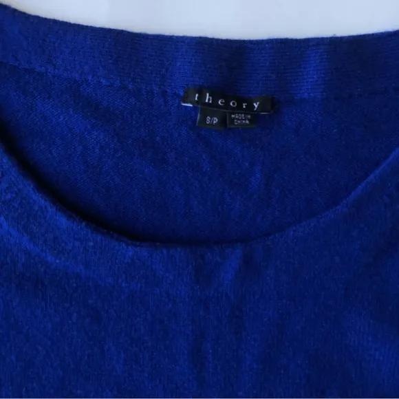 Theory Cashmere Light Blue Pullover Sweater Boat Neck Small