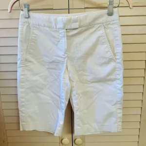 Theory Women's Flat Front Chino Bermuda Shorts Welt Pocket- White , size 2‎
