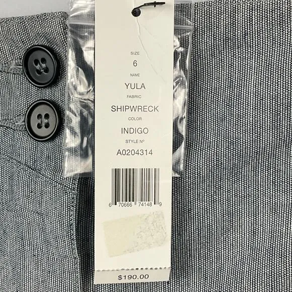 Theory Womens Yula Mini Skirt Shipwreck Navy Indigo Blue Trouser Pencil NWT sz 6