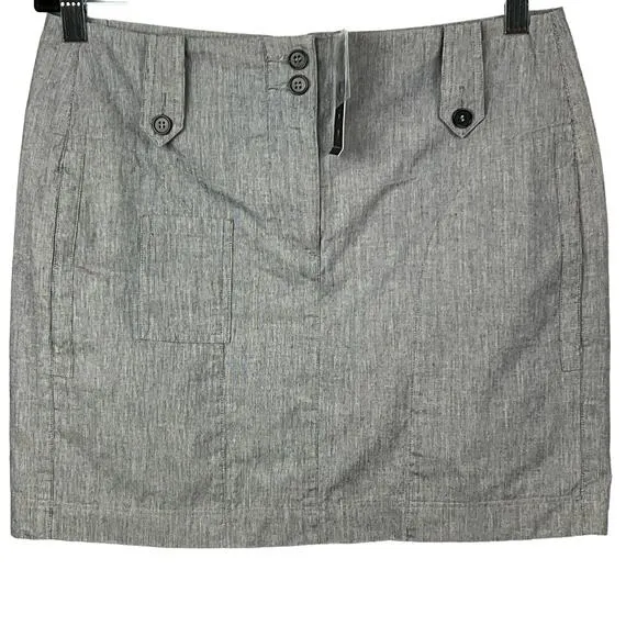 Theory Womens Yula Mini Skirt Shipwreck Navy Indigo Blue Trouser Pencil NWT sz 6
