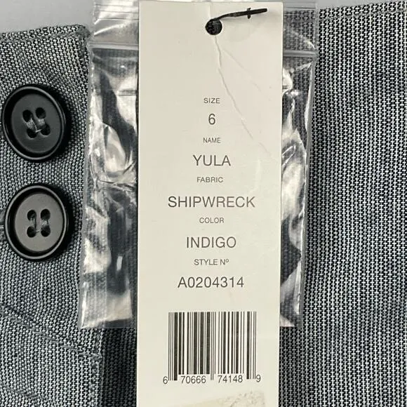 Theory Womens Yula Mini Skirt Shipwreck Navy Indigo Blue Trouser Pencil NWT sz 6