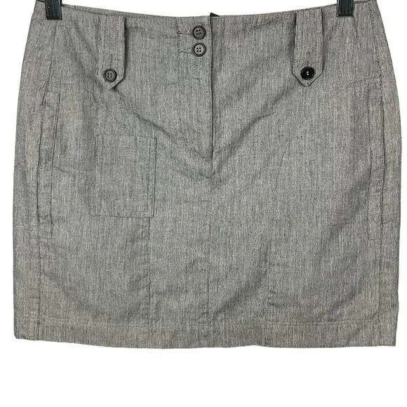 Theory Womens Yula Mini Skirt Shipwreck Navy Indigo Blue Trouser Pencil NWT sz 6