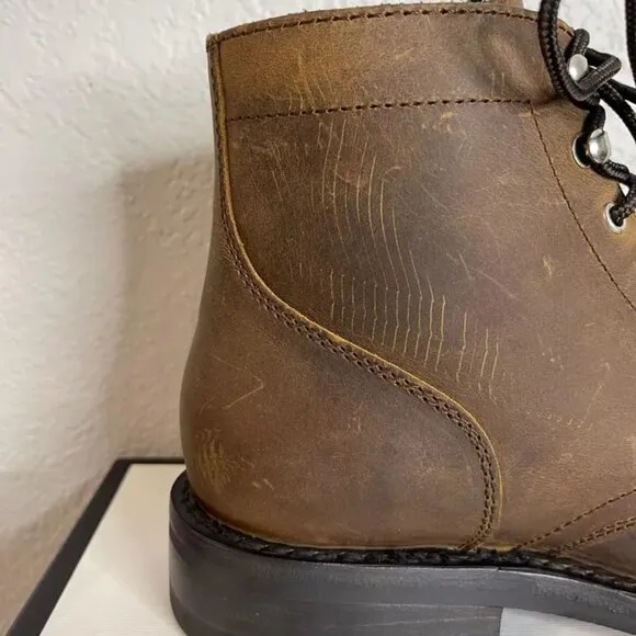 Thursday Boot Co. Captain Ankle Boots Cap Toe Brown Nubuck Lace up Men's 8.5 US