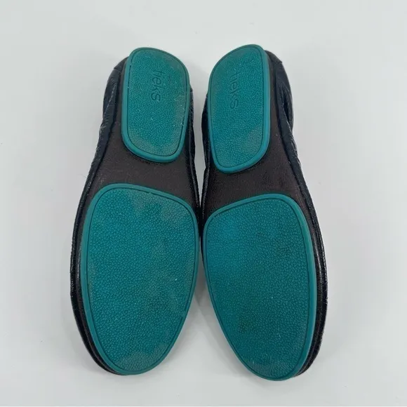 Tieks Black Patent Leather Obsidian Ballet Flats Size 10