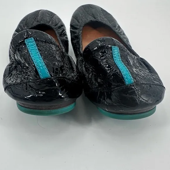 Tieks Black Patent Leather Obsidian Ballet Flats Size 10