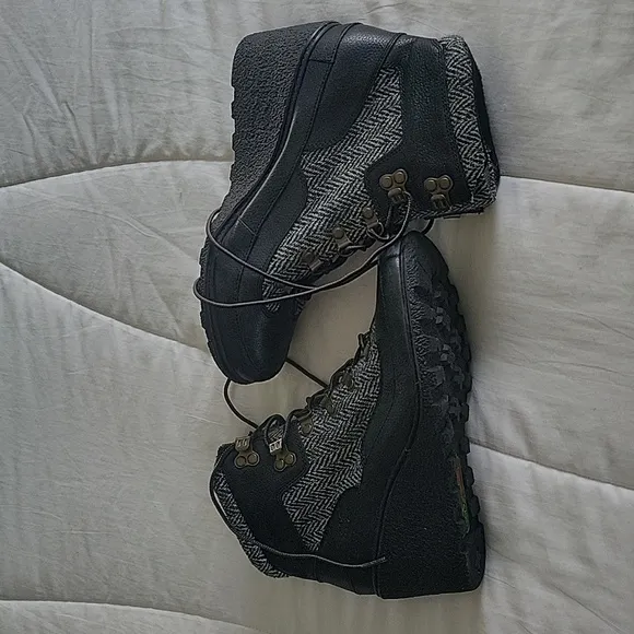 TIMBERLAND AMSTON WEDGE LACE-UP BOOTS  10 BLACK