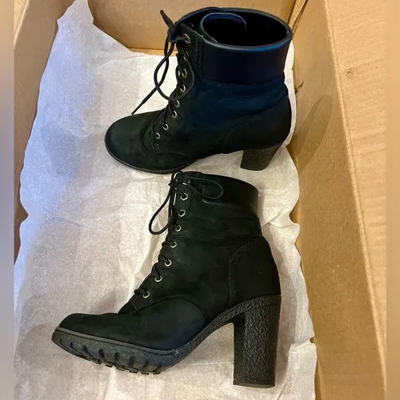 TIMBERLAND BLACK ALLINGTON LACE UP 6&quot;LEATHER BOOTS
