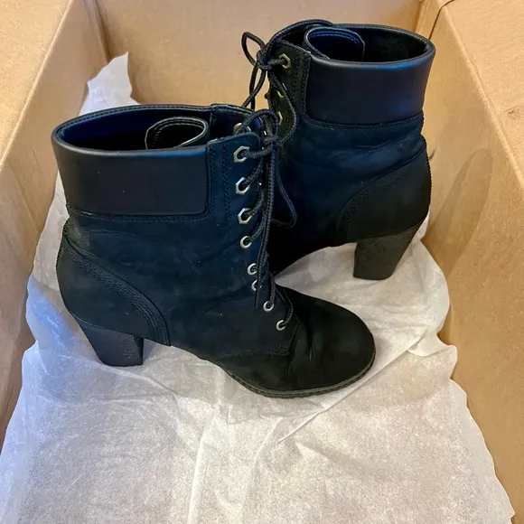 TIMBERLAND BLACK ALLINGTON LACE UP 6&quot;LEATHER BOOTS
