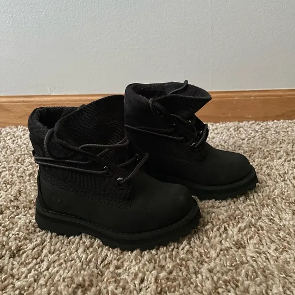 Timberland Black High Top Lace Up Boots Size 7