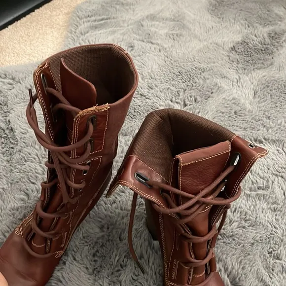 Timberland Brick Red Lace Up Boots