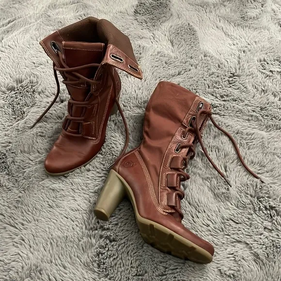 Timberland Brick Red Lace Up Boots